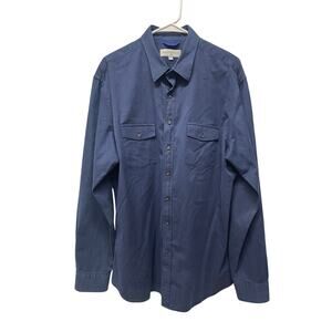 Teddy Stratford The Zip Fit Button down shirt navy blue size 6/XXL